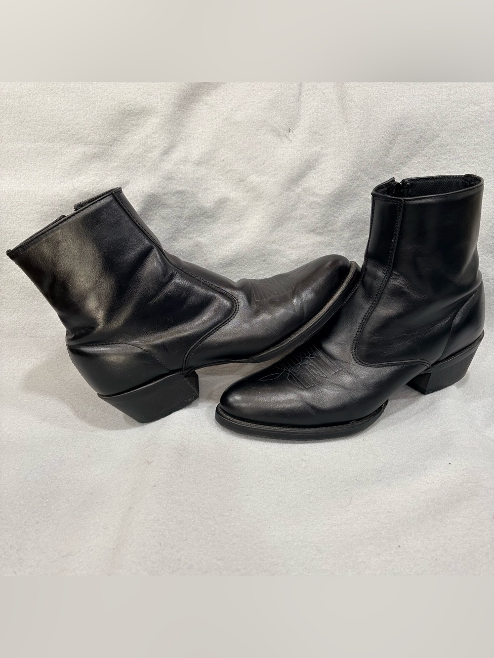 LAREDO MEN'S SIDE ZIPPER WESTERN BOOTS - ROUND TOE Black Men’s Sz 11D